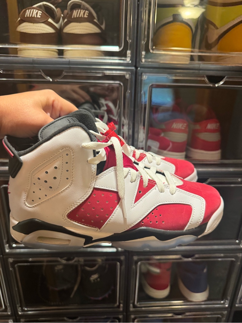 Nike Kids White and Red High-Top Sneakers